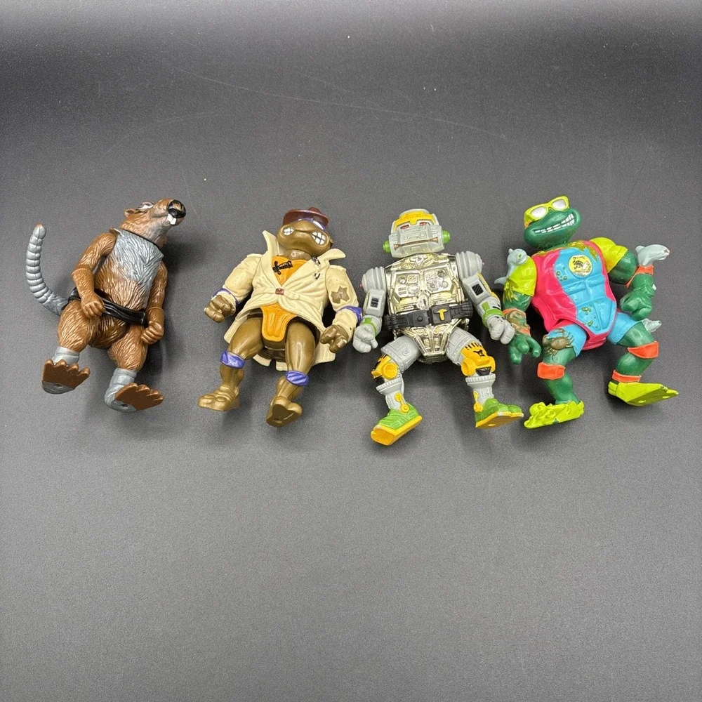 Vintage TMNT Teenage Mutant Ninja Turtles 1988 to 1990s Playmates Toys Lot of 4